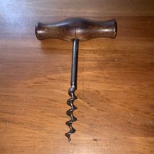 Antique Pre-Prohibition R. MURPHY CORKSCREW, Marked Direct Pull Wood Handle